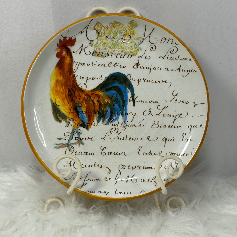 Williams Sonoma Rooster Plate Decorative‎ Italian Country Kitchen Decor